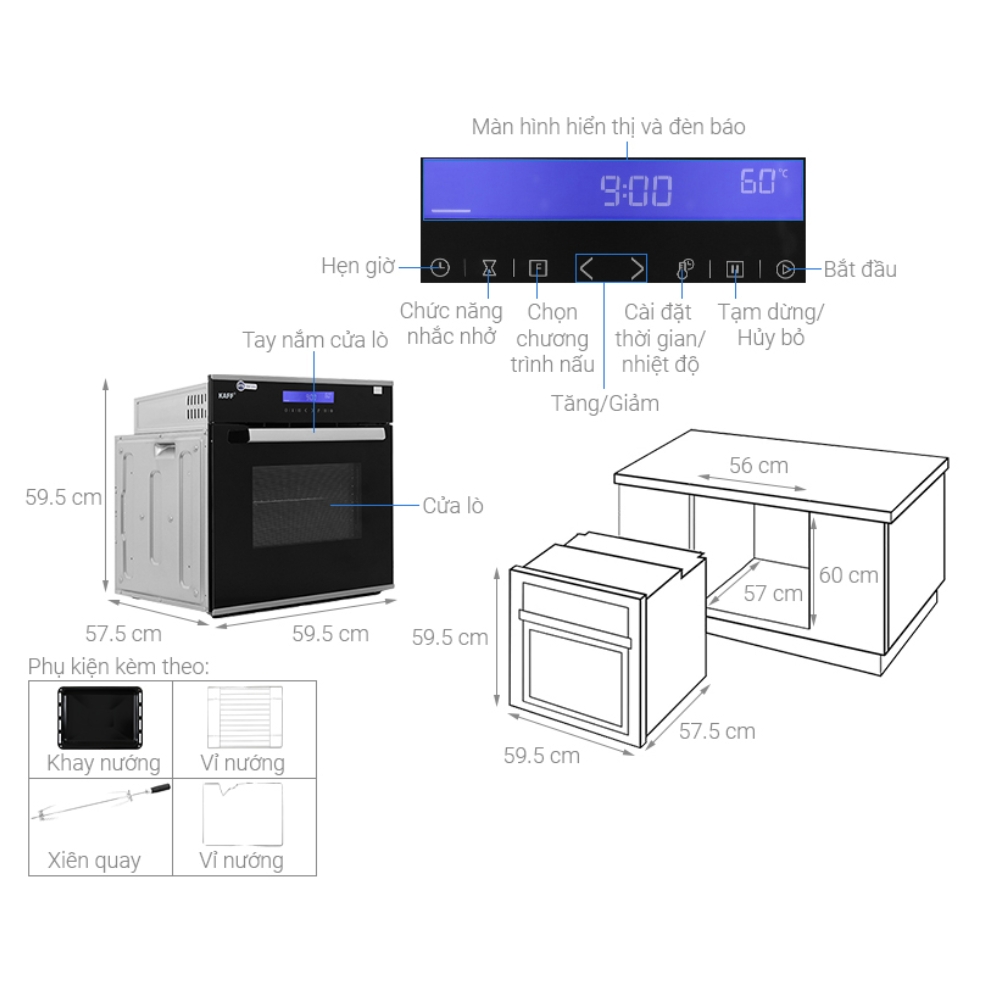 Lò nướng dung tích 67L KAFF KF-T90S - 7