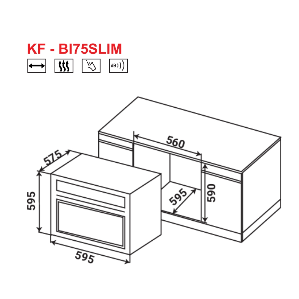 Lò nướng dung tích 75L KAFF KF-BI75SLIM - 3