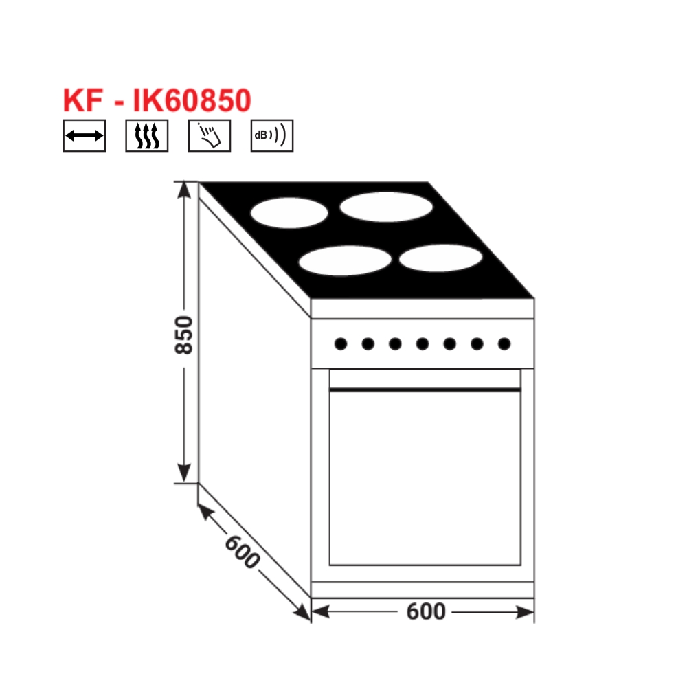 Lò nướng kết hợp bếp điện từ 4 vùng nấu KAFF KF-IK60850 - 3