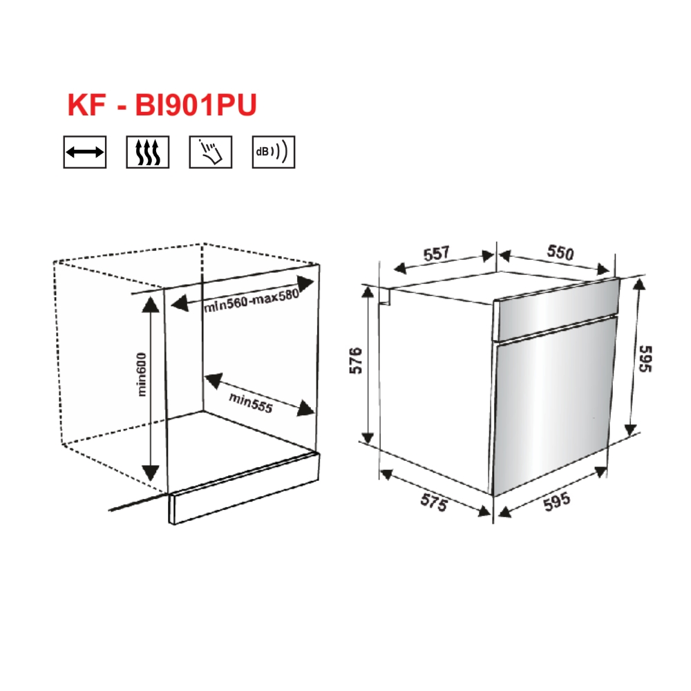 Lò nướng dung tích 73L âm tủ KAFF KF-BI901PU - 3