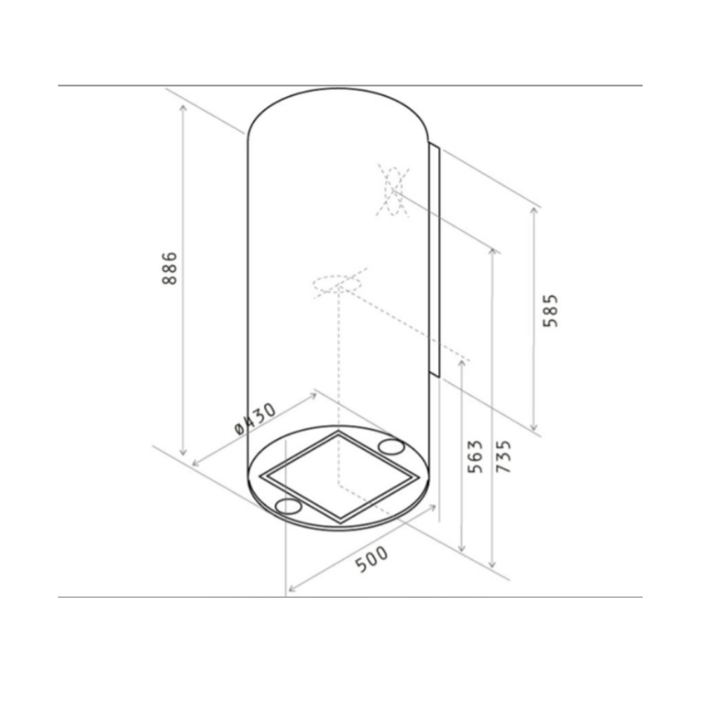 Máy hút mùi áp tường ELICA TUBE IX/A/43 - 2