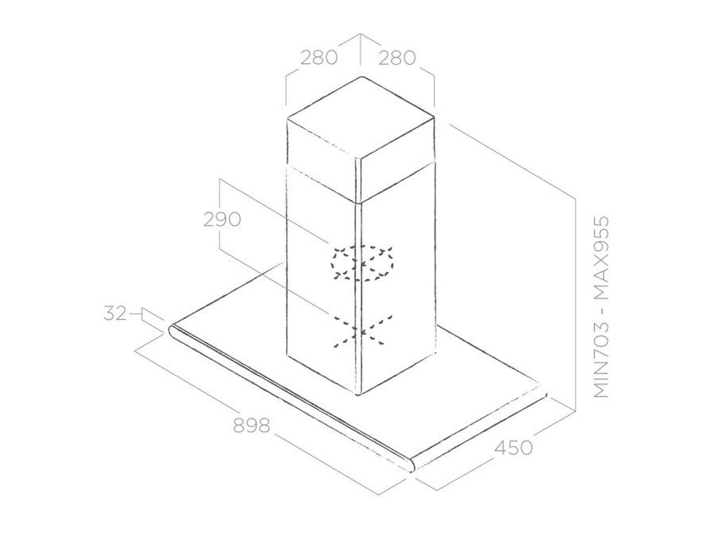 Máy hút mùi đảo ELICA GALAXY ISLAND BLIX/A/90x45 - 2