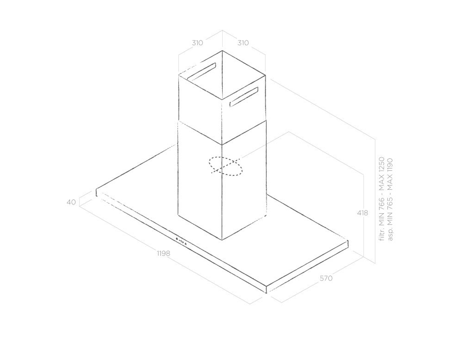 Máy hút mùi đảo ELICA THIN ISLAND IX/A/120 - 2