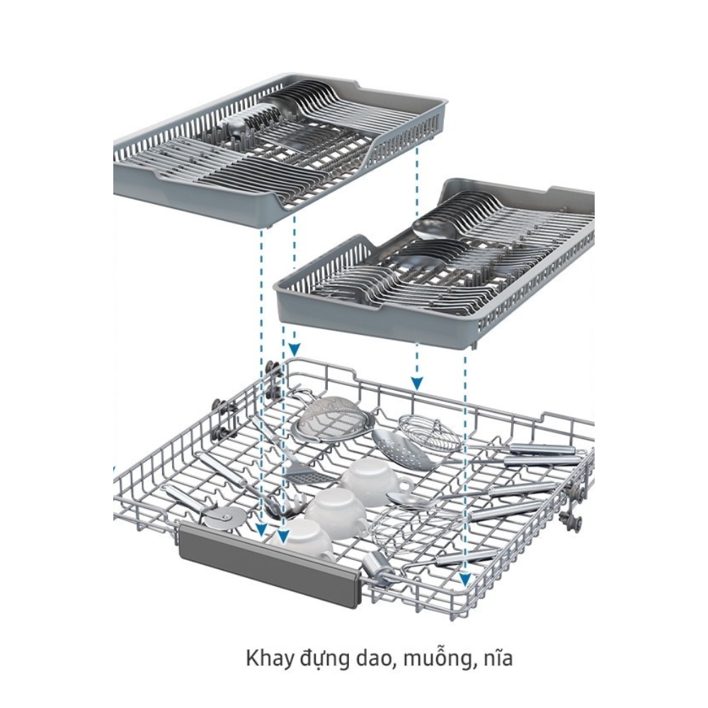 Máy rửa chén Samsung Bespoke hệ thống rửa xoáy kép Water Jet Clean DW60CB750FAPSV - 8