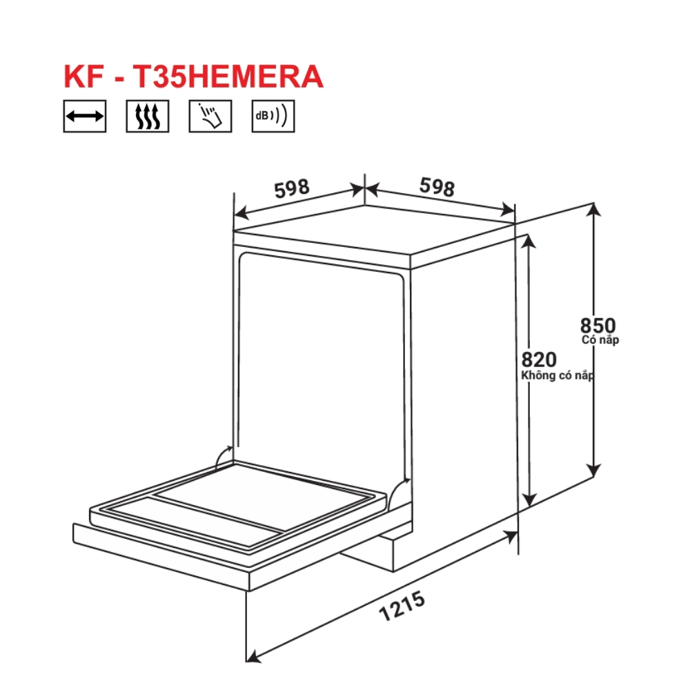 Máy rửa chén bán âm, độc lập KAFF KF-T35HEMERA - 3