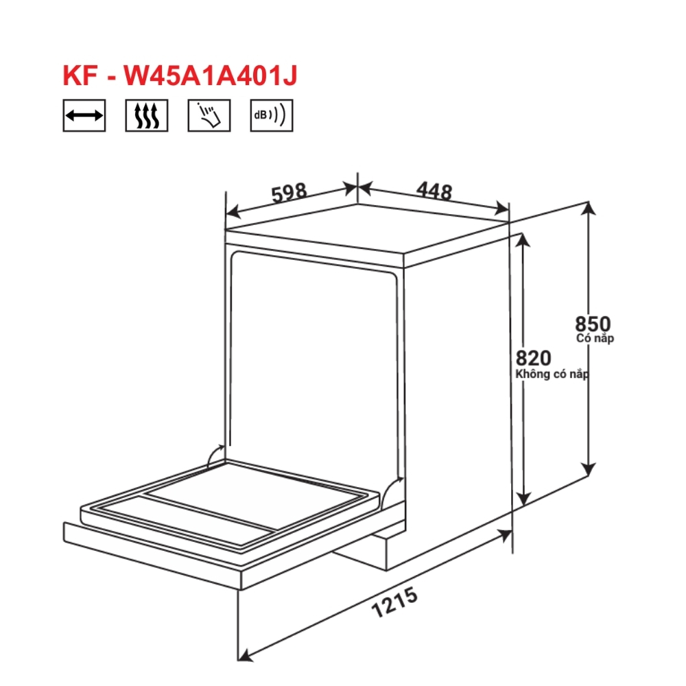 Máy rửa chén bán âm, độc lập KAFF KF-W45A1A401J - 3