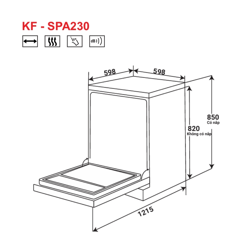 Máy rửa chén bán âm, độc lập KAFF KF-SPA230 - 3