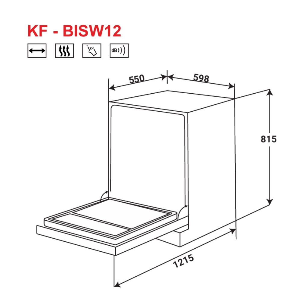 Máy rửa chén âm tủ toàn phần KAFF KF-BISW12 - 3