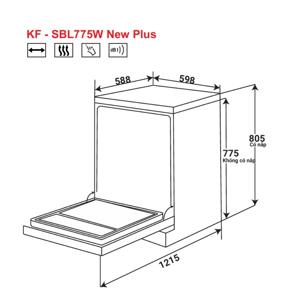 Máy rửa chén độc lập KAFF KF-SBL775WNewPlus - 9