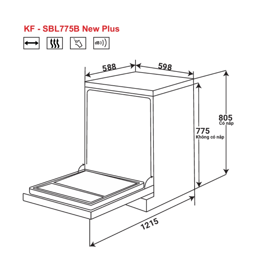 Máy rửa chén độc lập KAFF KF-SBL775BNewPlus - 3