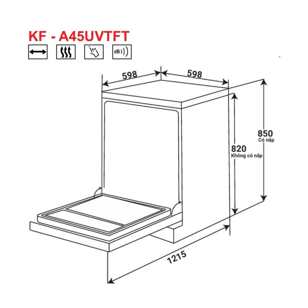 Máy rửa chén bán âm KAFF KF-A45UVTFT - 3