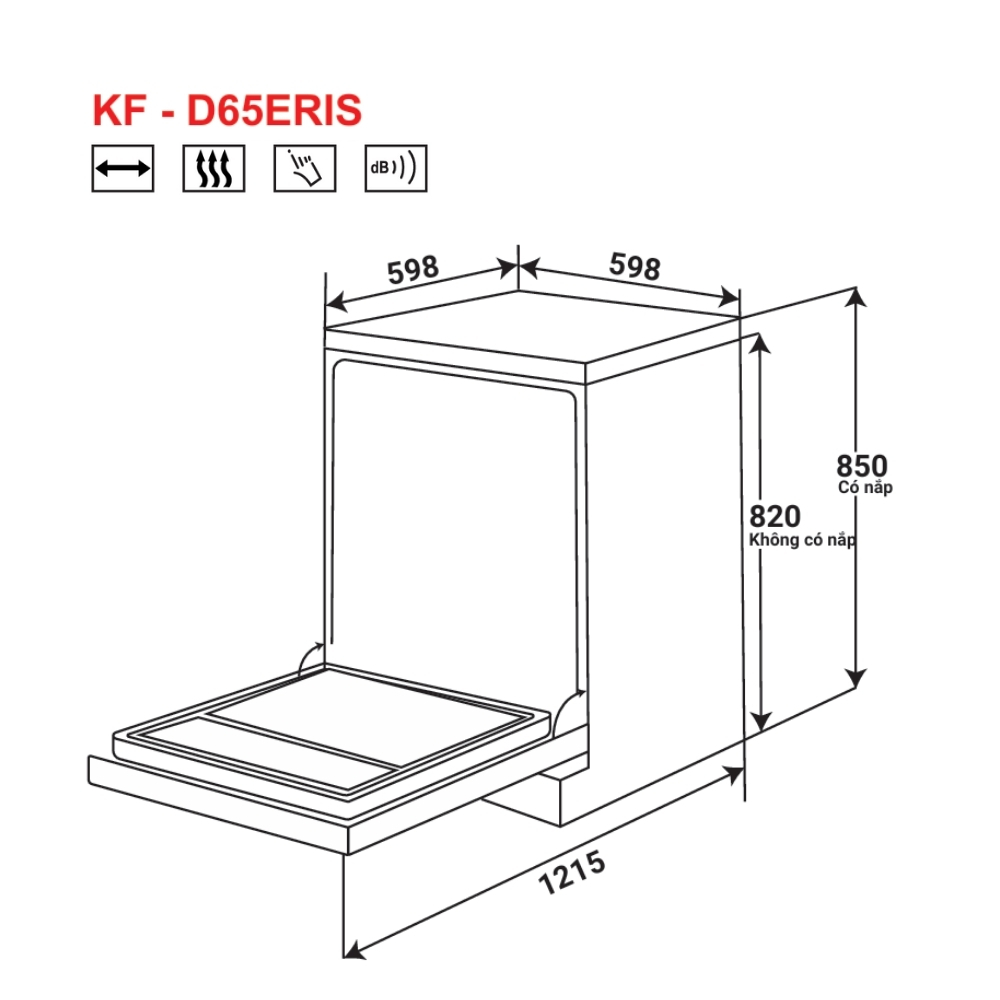 Máy rửa chén bán âm, độc lập KAFF KF-D65ERIS - 3