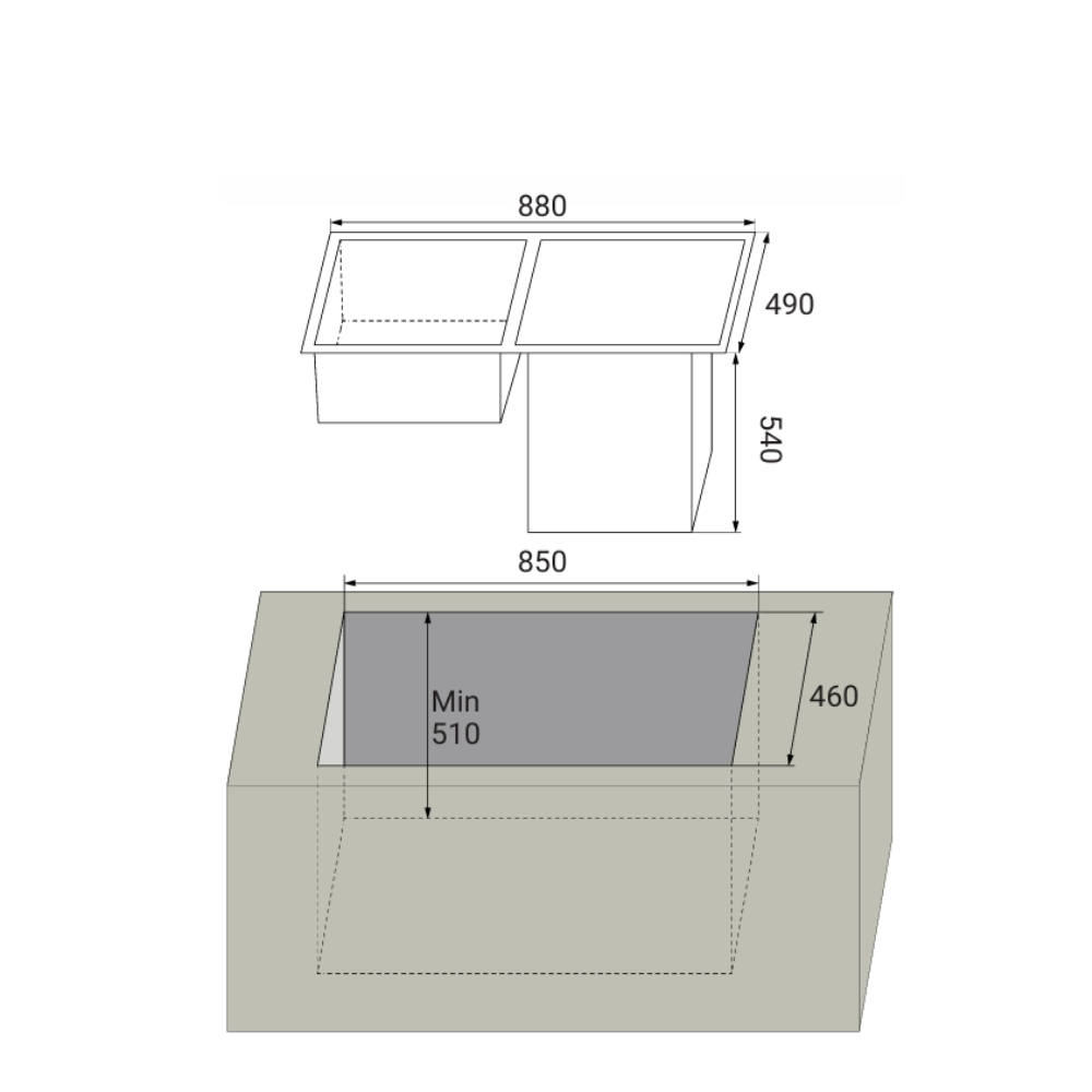 Máy rửa chén tích hợp bồn rửa KAFF KF-SWM6 - 2