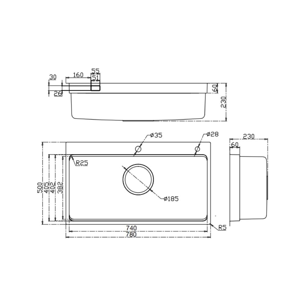 Chậu rửa chén Posco 304 Linen dập nổi Kluger KF7850FS Plus - 2