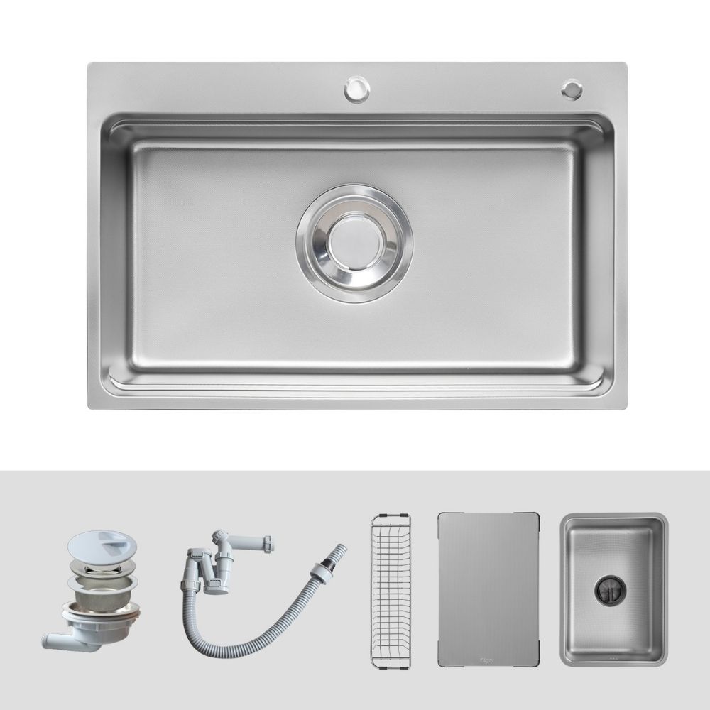 Chậu rửa chén Posco 304 Linen dập nổi Kluger KF7850FS Plus - 3