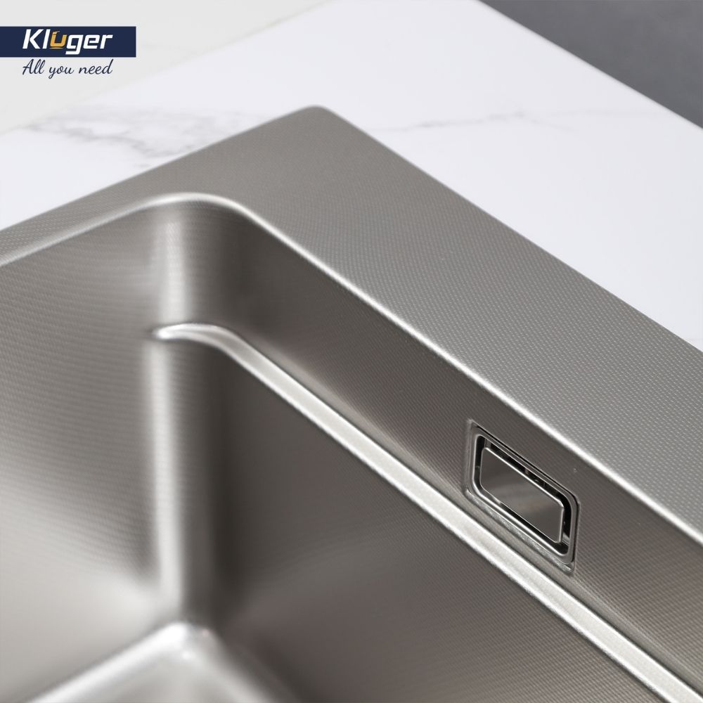 Chậu rửa chén Posco 304 Linen dập nổi Kluger KF7850FS Plus - 12