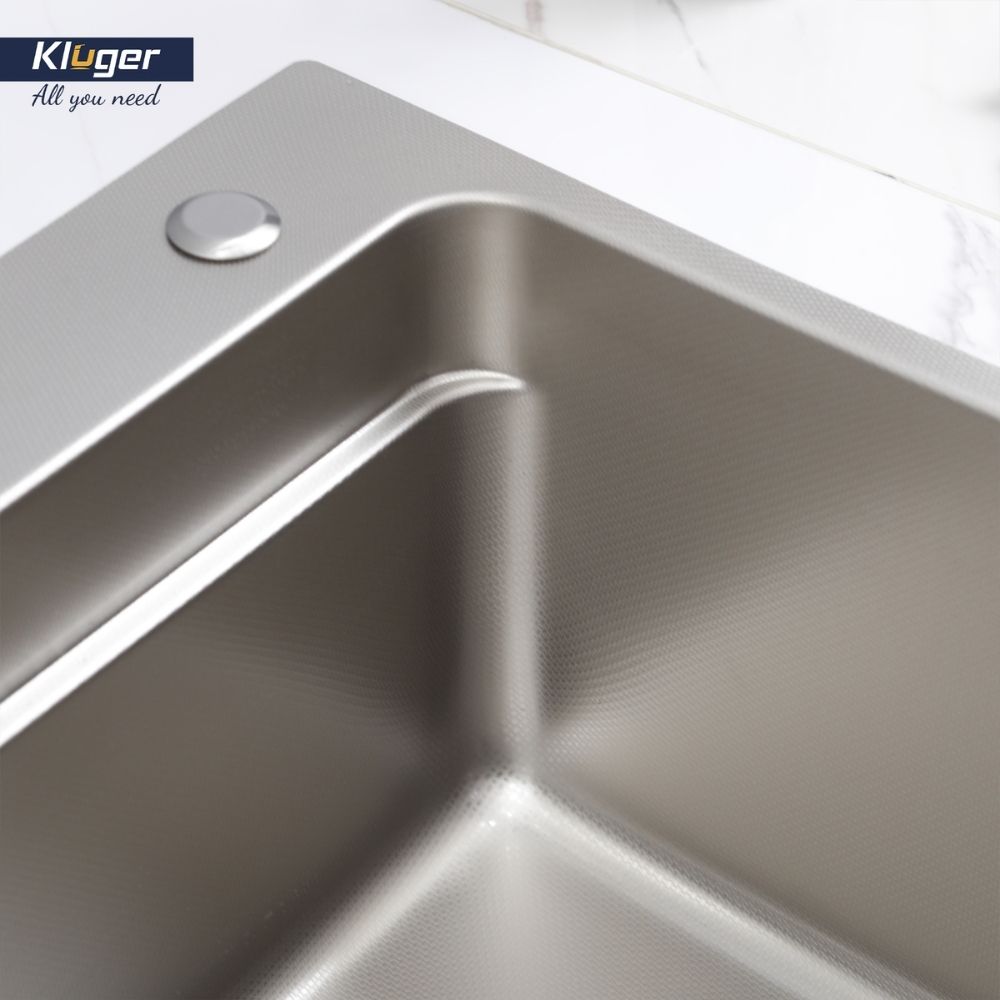Chậu rửa chén Posco 304 Linen dập nổi Kluger KF7850FS Plus - 13