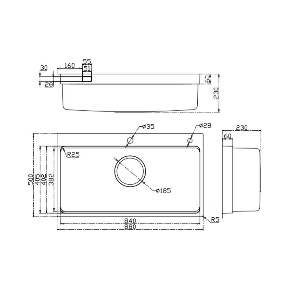 Chậu rửa chén Posco 304 Linen dập nổi Kluger KF8850FS Basic - 2