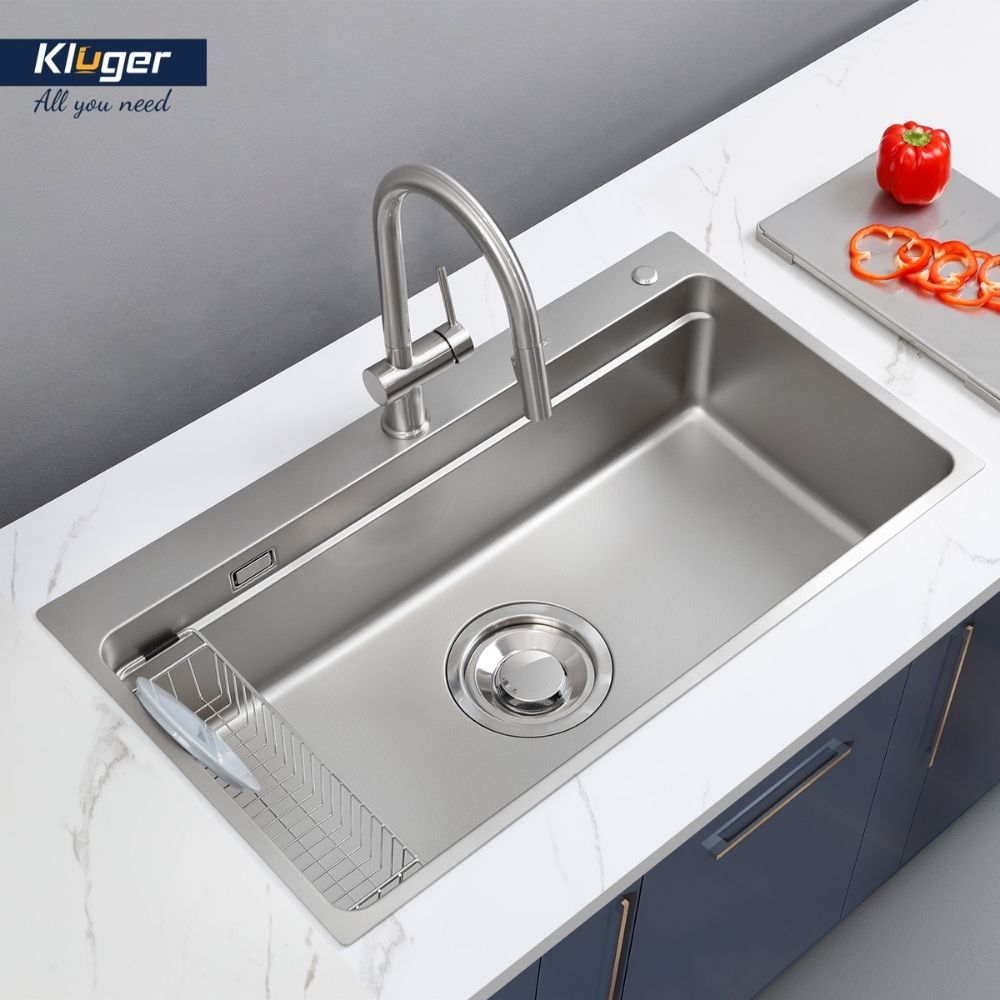 Chậu rửa chén Posco 304 Linen dập nổi Kluger KF8850FS Basic - 6