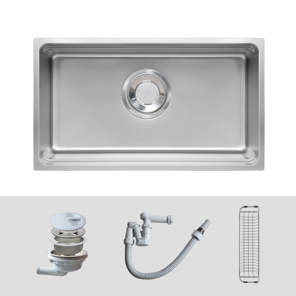 Chậu rửa chén Posco 304 Linen dập nổi Kluger KU7844FS Basic - 3