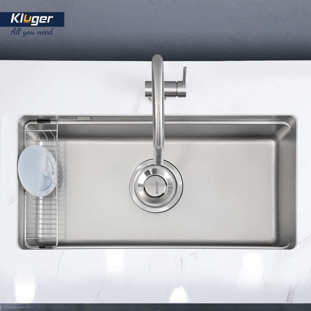Chậu rửa chén Posco 304 Linen dập nổi Kluger KU7844FS Basic - 4