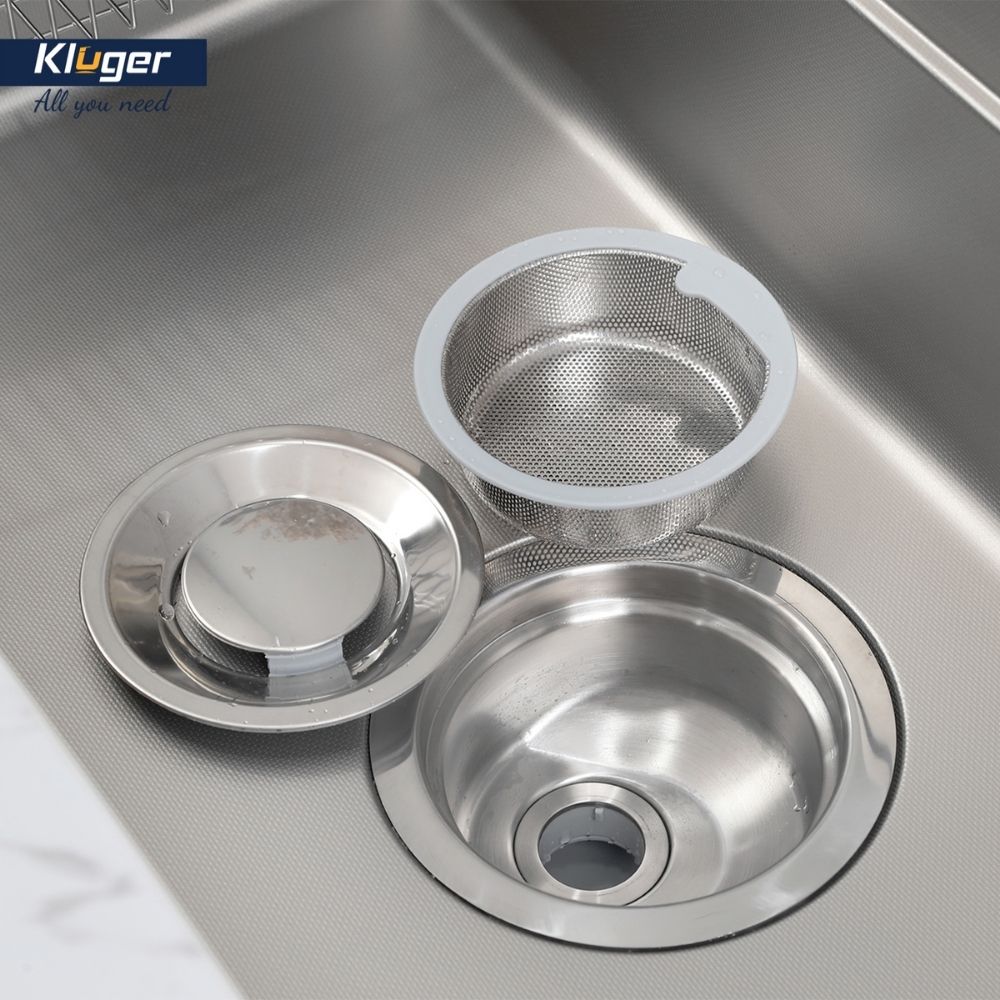 Chậu rửa chén Posco 304 Linen dập nổi Kluger KU7844FS Basic - 9