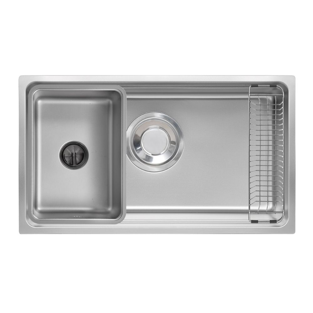 Chậu rửa chén Posco 304 Linen dập nổi Kluger KU7844FS Plus - 12