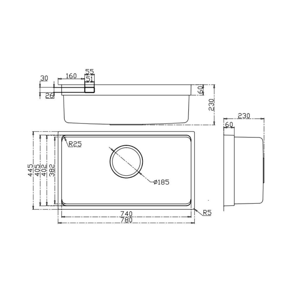 Chậu rửa chén Posco 304 Linen dập nổi Kluger KU7844FS Plus - 2