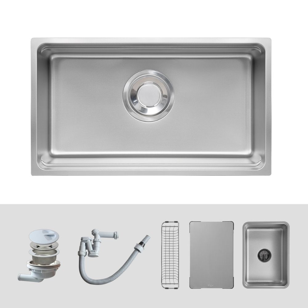 Chậu rửa chén Posco 304 Linen dập nổi Kluger KU7844FS Plus - 3