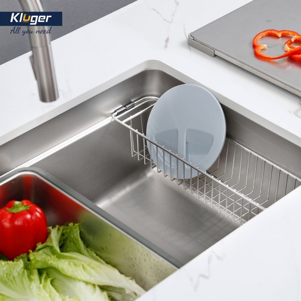 Chậu rửa chén Posco 304 Linen dập nổi Kluger KU7844FS Plus - 8