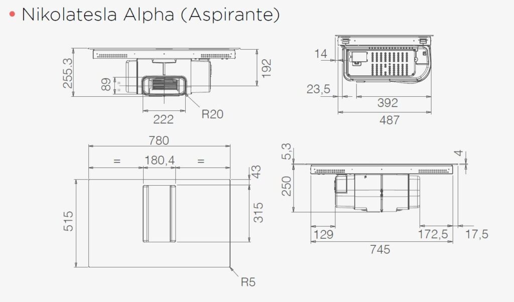 Bếp điện từ kết hợp máy hút mùi ELICA NIKOLA TESLA ALPHA - 4