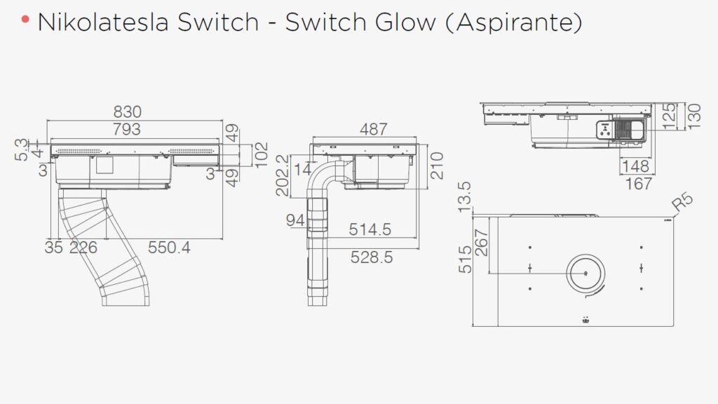 Bếp điện từ kết hợp máy hút mùi ELICA NIKOLA TESLA SWITCH GLOW - 3