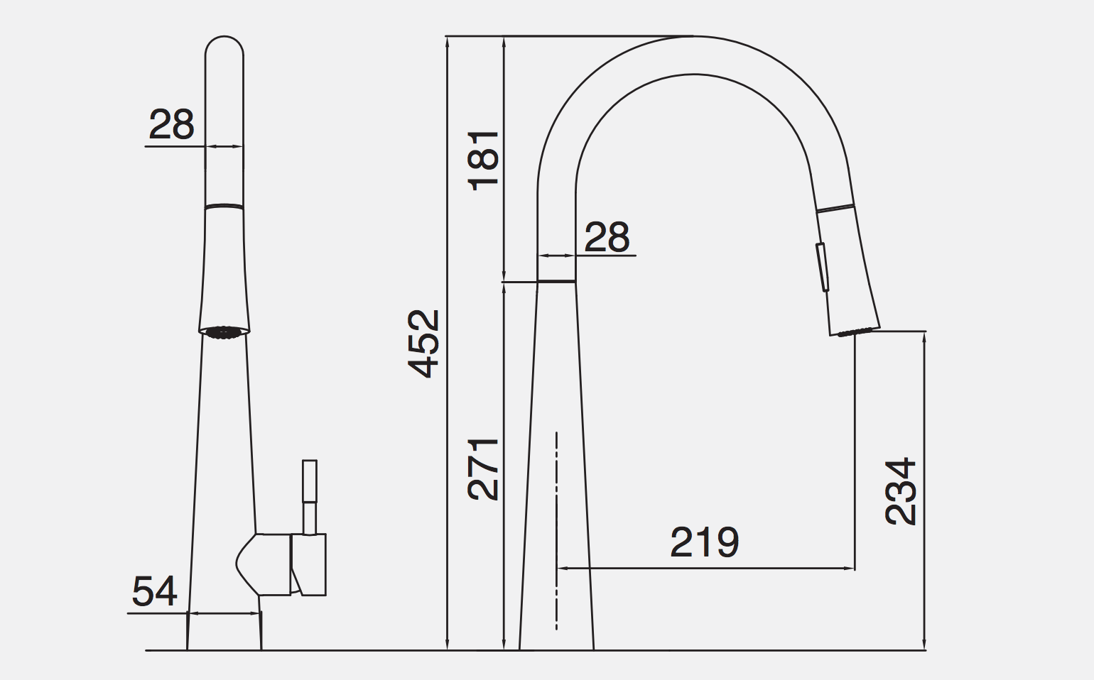Vòi chậu bếp nóng lạnh dây rút MOZA KLUGER KLF0009C (KLF0009S) - 2