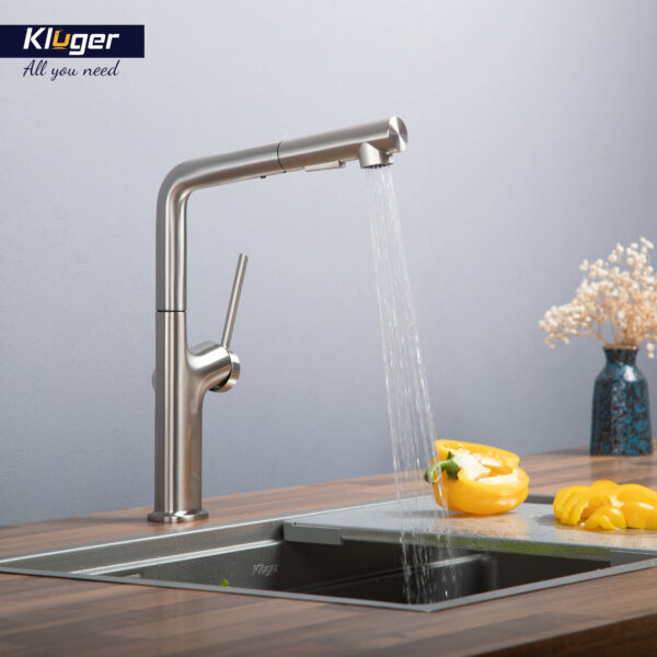 Vòi chậu bếp nóng lạnh dây rút AMBER KLUGER KLF0001C / KLF0001B / KLF0001S - 3