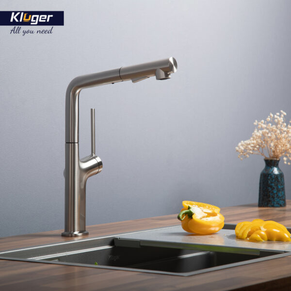 Vòi chậu bếp nóng lạnh dây rút AMBER KLUGER KLF0001C / KLF0001B / KLF0001S - 4