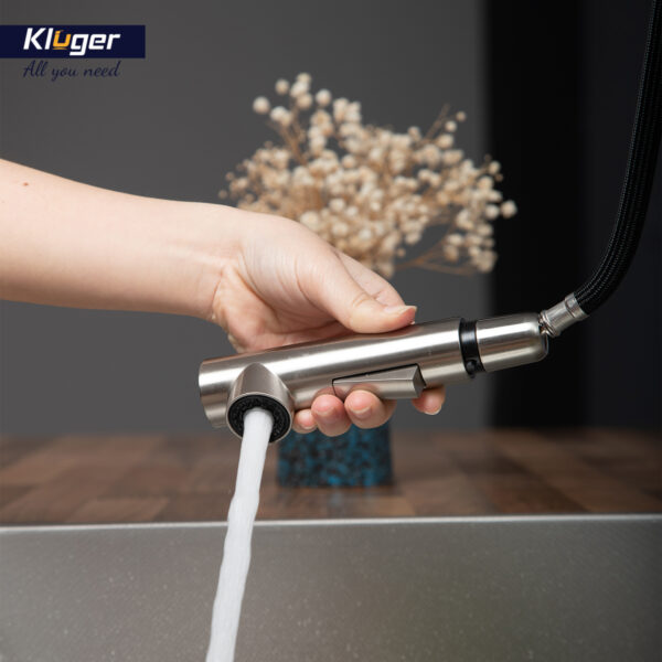 Vòi chậu bếp nóng lạnh dây rút AMBER KLUGER KLF0001C / KLF0001B / KLF0001S - 6