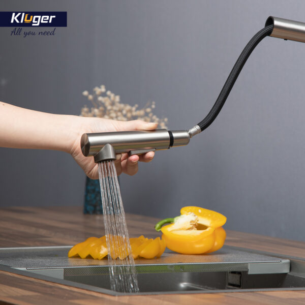 Vòi chậu bếp nóng lạnh dây rút AMBER KLUGER KLF0001C / KLF0001B / KLF0001S - 8