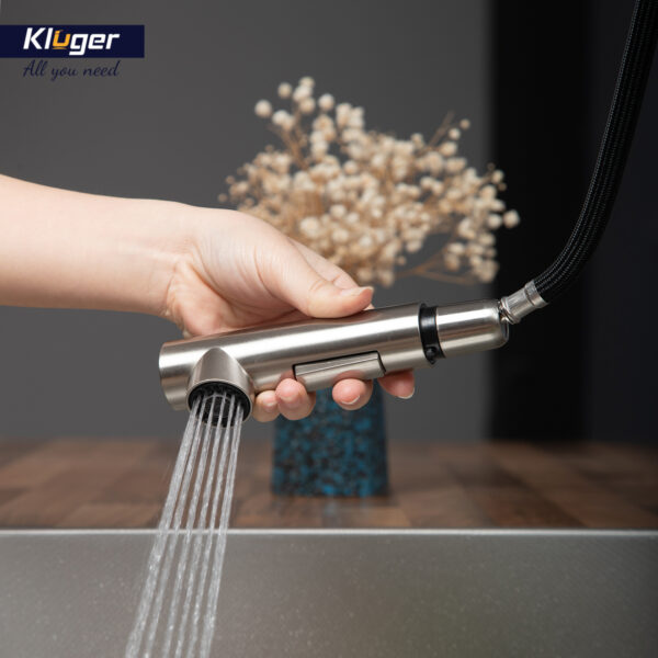 Vòi chậu bếp nóng lạnh dây rút AMBER KLUGER KLF0001C / KLF0001B / KLF0001S - 10