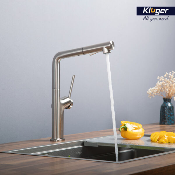 Vòi chậu bếp nóng lạnh dây rút AMBER KLUGER KLF0001C / KLF0001B / KLF0001S - 12