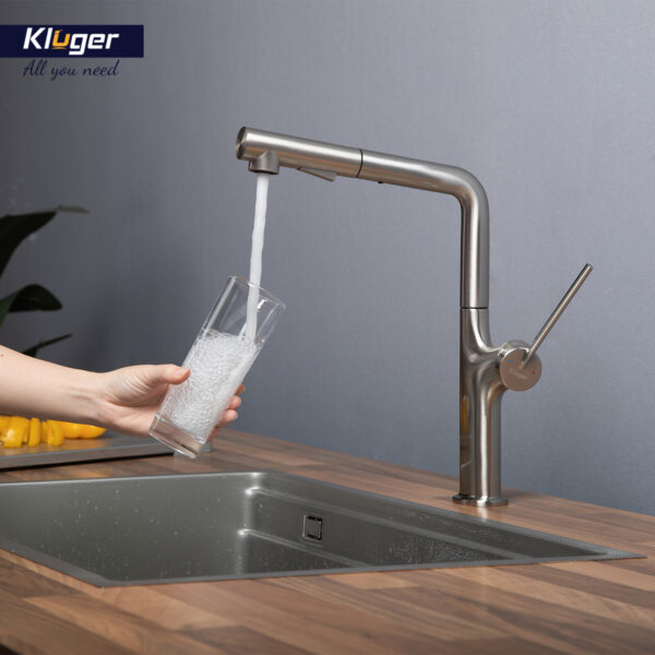Vòi chậu bếp nóng lạnh dây rút AMBER KLUGER KLF0001C / KLF0001B / KLF0001S - 13
