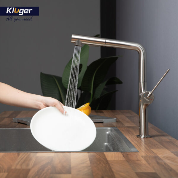 Vòi chậu bếp nóng lạnh dây rút AMBER KLUGER KLF0001C / KLF0001B / KLF0001S - 14