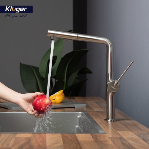 Vòi chậu bếp nóng lạnh dây rút AMBER KLUGER KLF0001C / KLF0001B / KLF0001S - 17