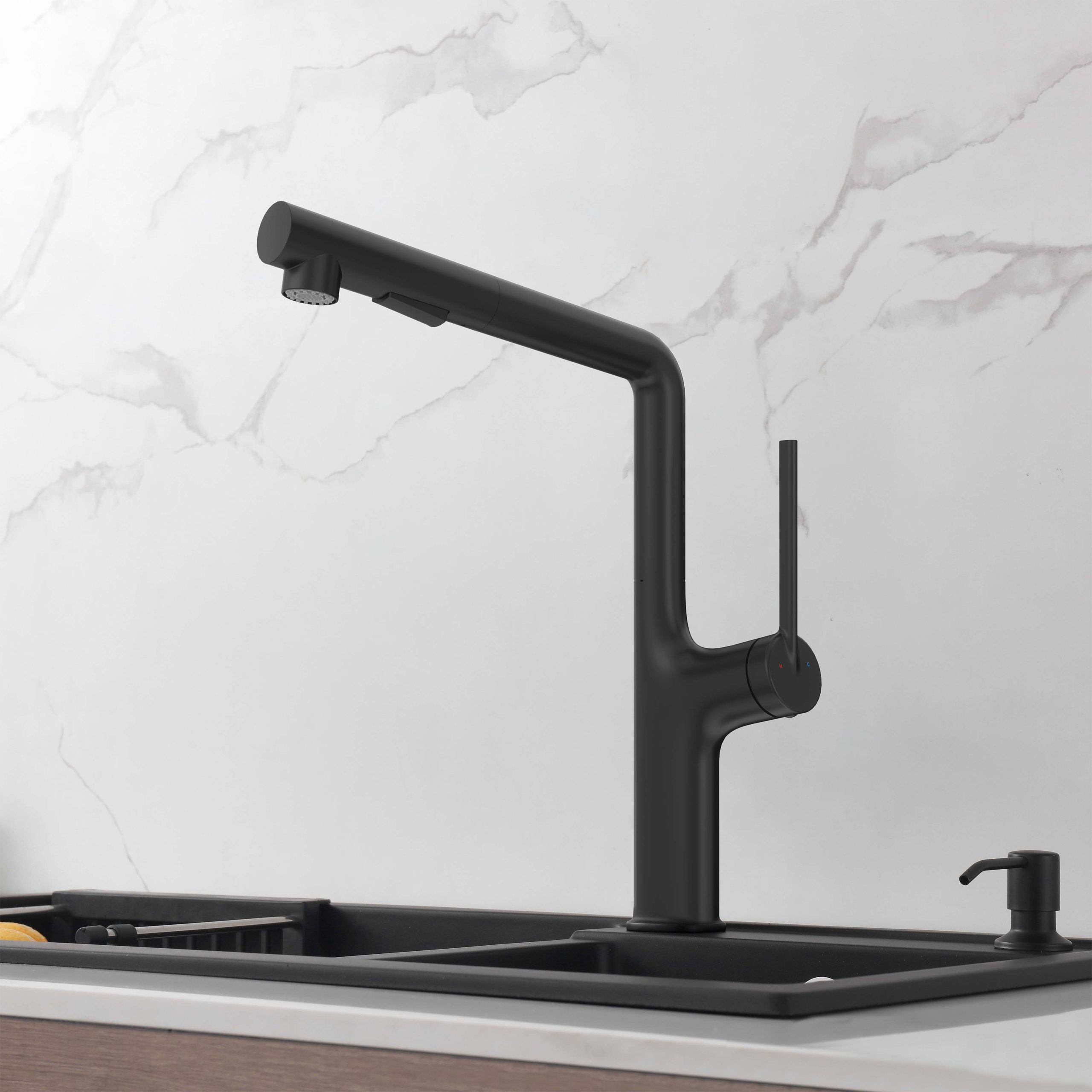 Vòi chậu bếp nóng lạnh dây rút AMBER KLUGER KLF0001C / KLF0001B / KLF0001S - 20