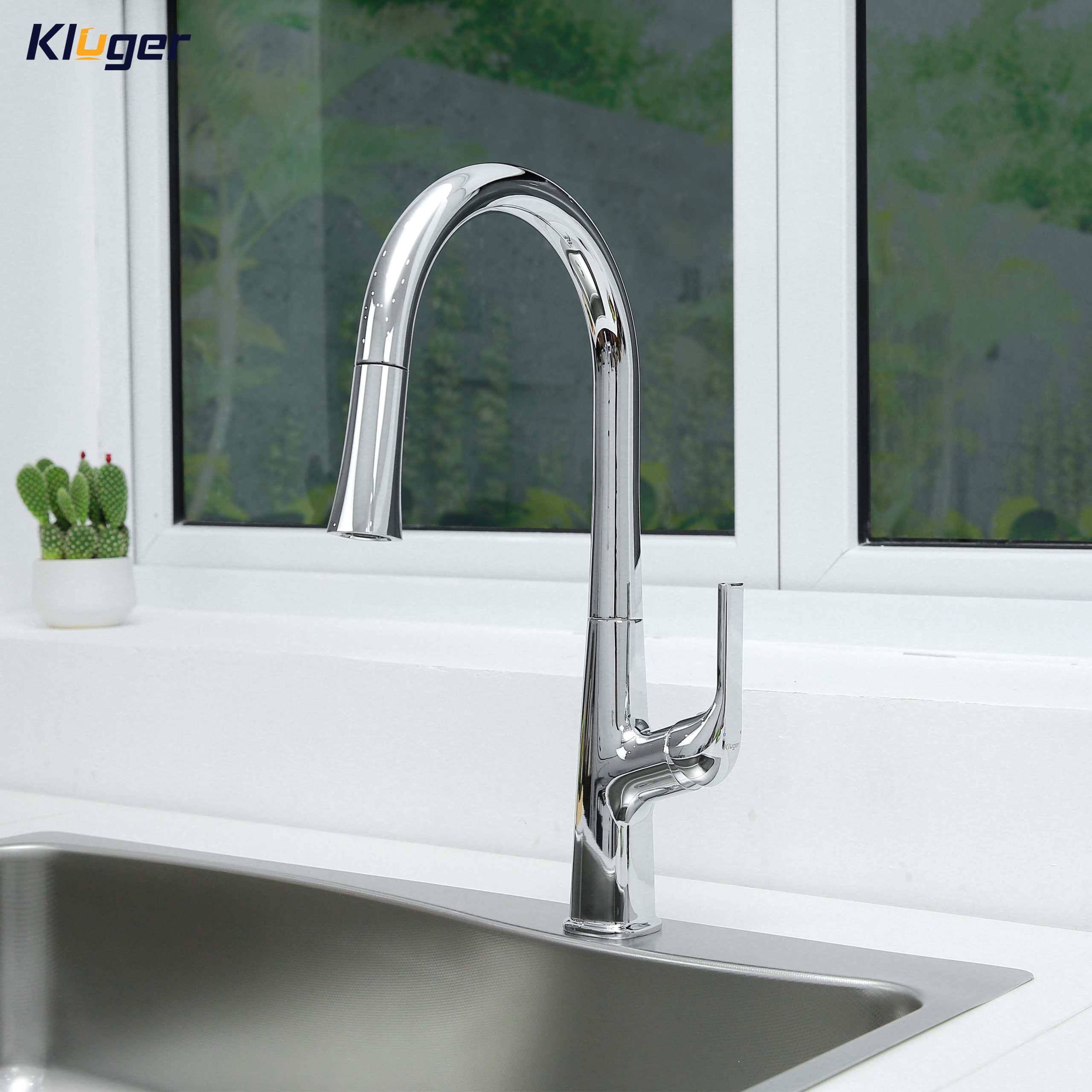 Vòi chậu bếp nóng lạnh dây rút HARMONY KLUGER KLF0002C (KLF0002B) - 5