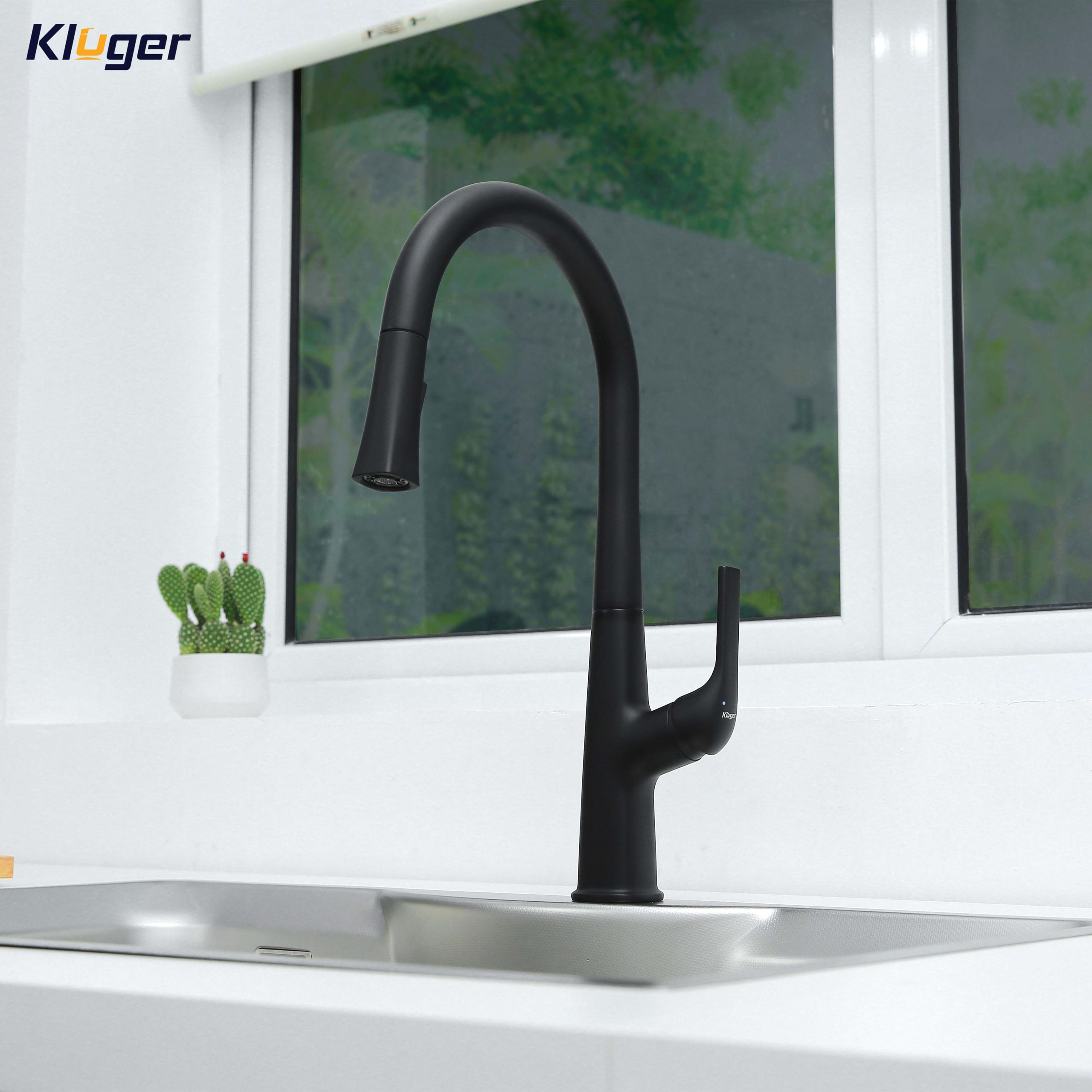 Vòi chậu bếp nóng lạnh dây rút HARMONY KLUGER KLF0002C (KLF0002B) - 6