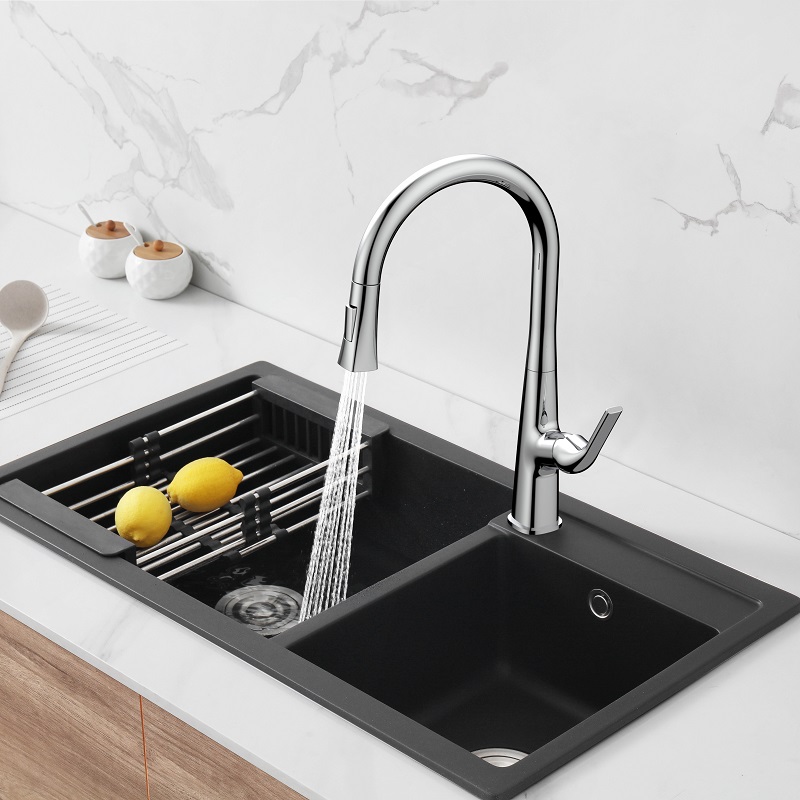 Vòi chậu bếp nóng lạnh dây rút HARMONY KLUGER KLF0002C (KLF0002B) - 10