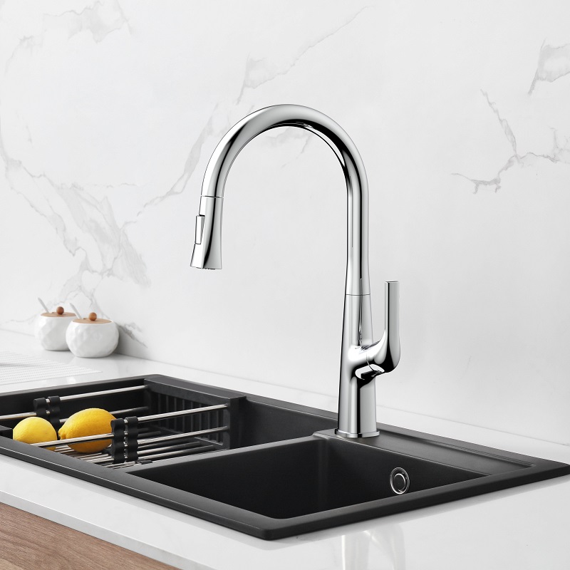 Vòi chậu bếp nóng lạnh dây rút HARMONY KLUGER KLF0002C (KLF0002B) - 11