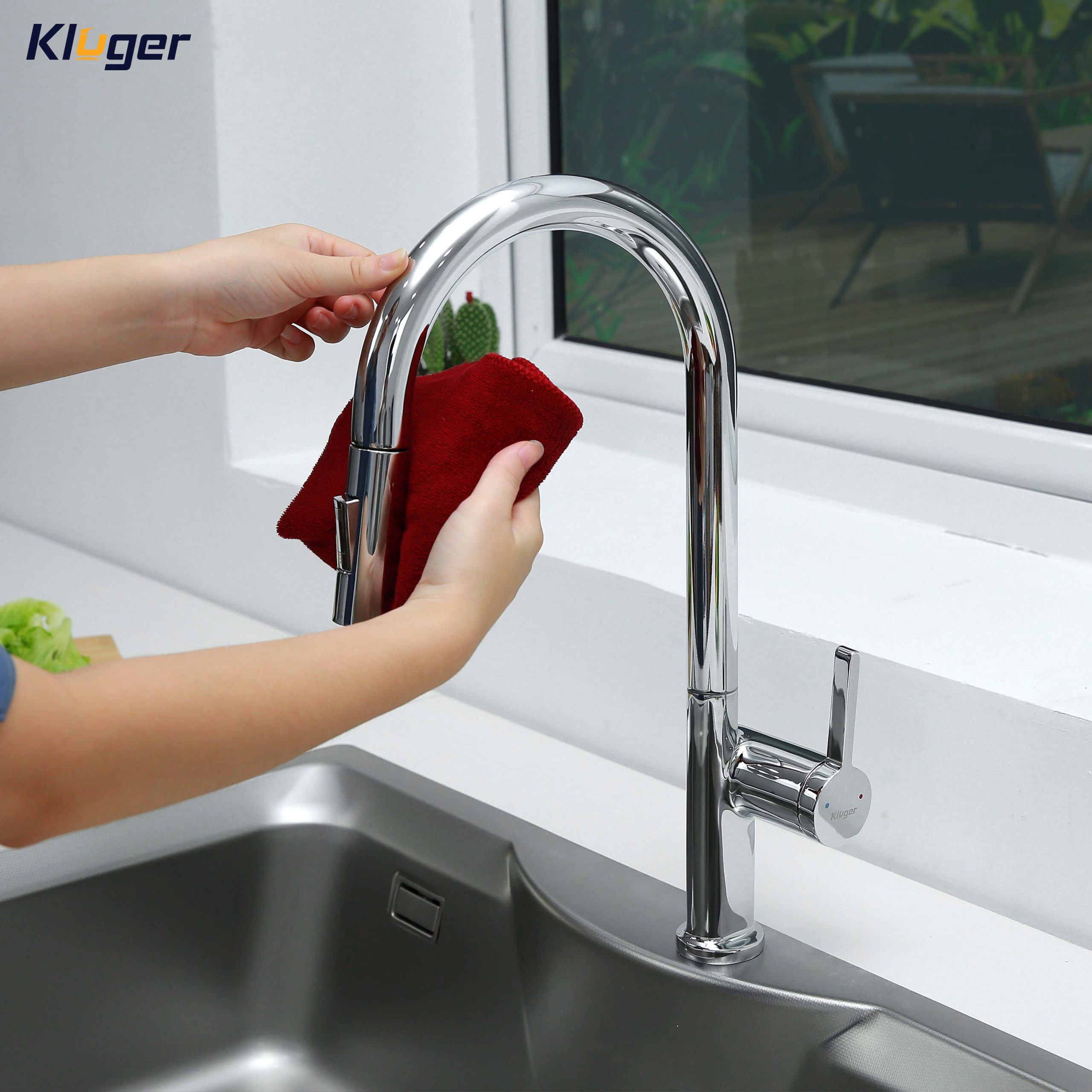 Vòi chậu bếp nóng lạnh dây rút VINCENT KLUGER KLF0003C - 2