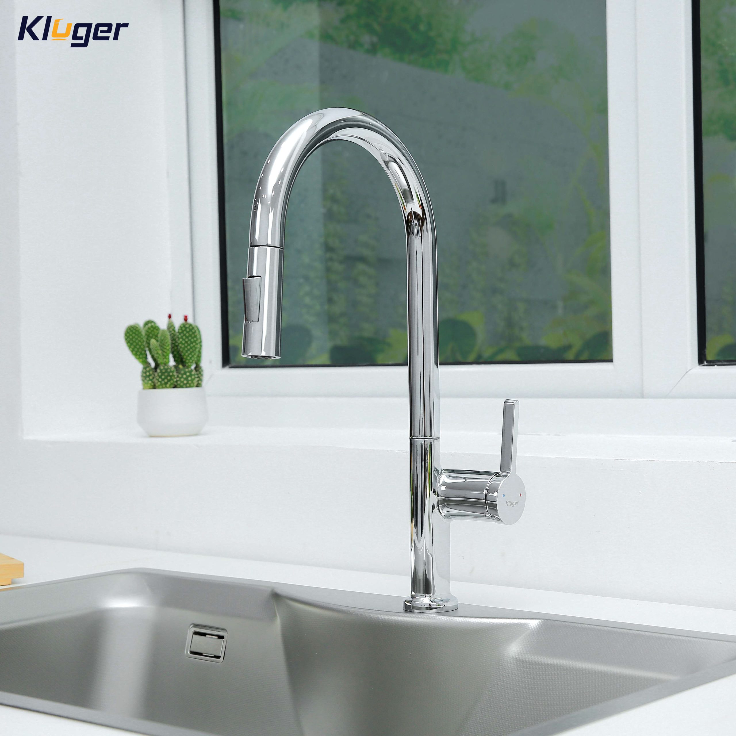 Vòi chậu bếp nóng lạnh dây rút VINCENT KLUGER KLF0003C - 5