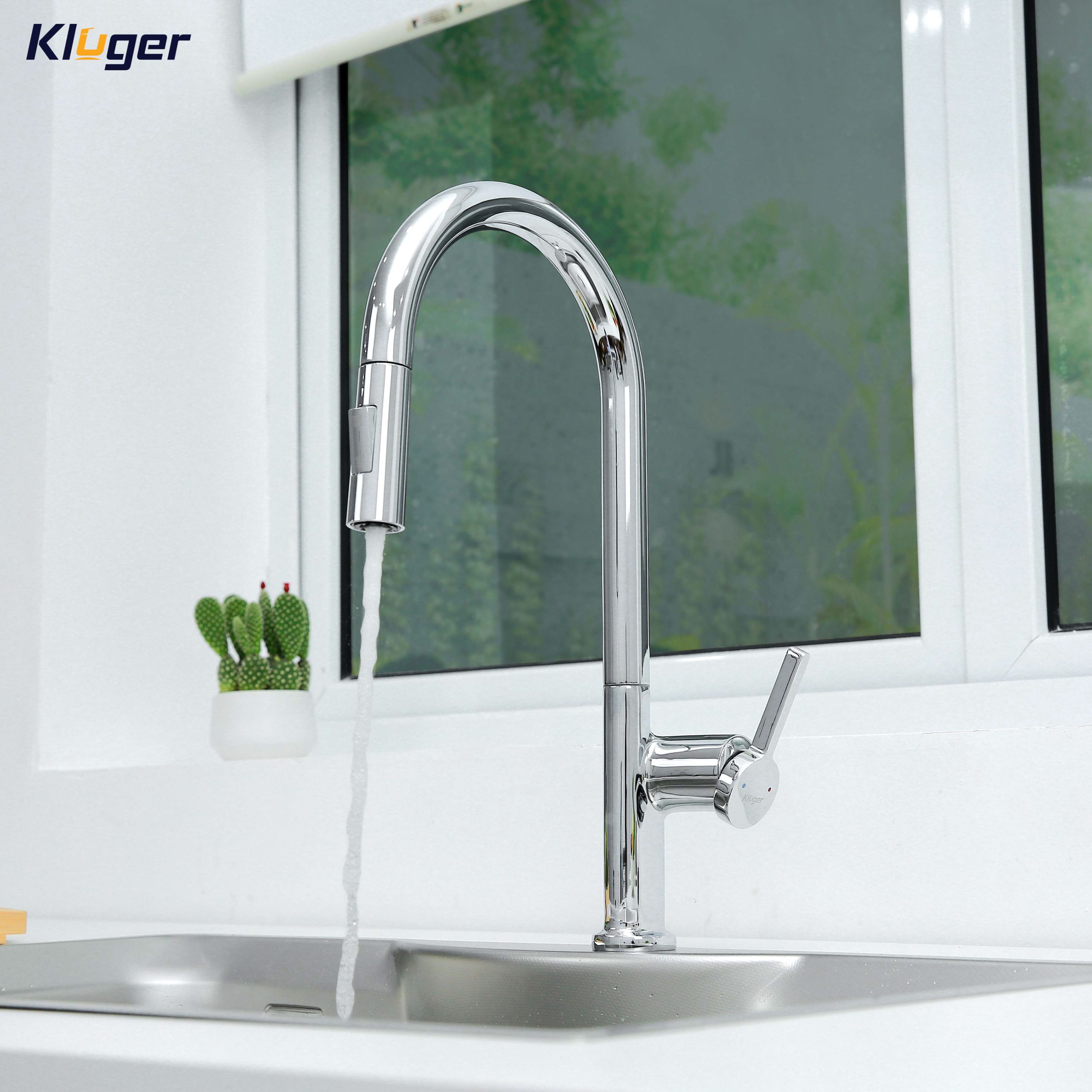 Vòi chậu bếp nóng lạnh dây rút VINCENT KLUGER KLF0003C - 8